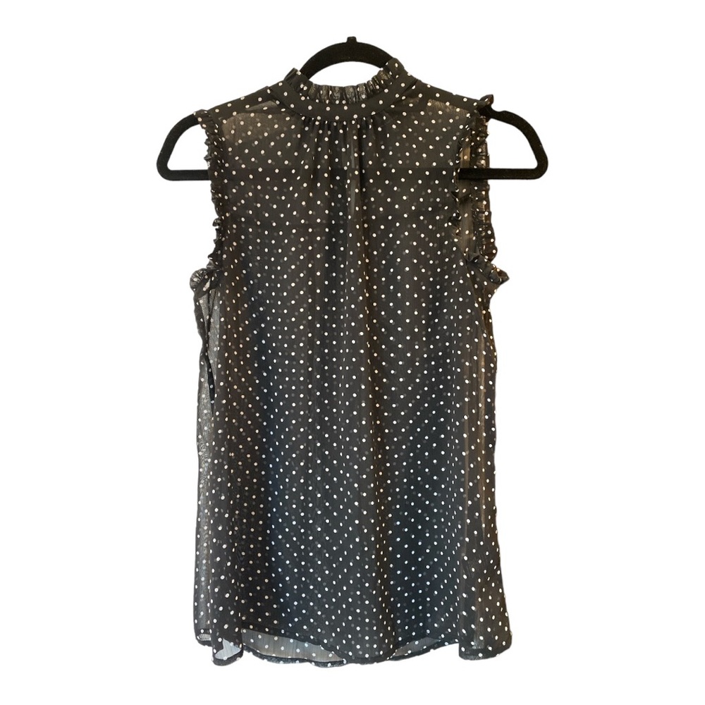Who What Wear women’s sleeveless sheer blouse with ruffle collar  size XS
